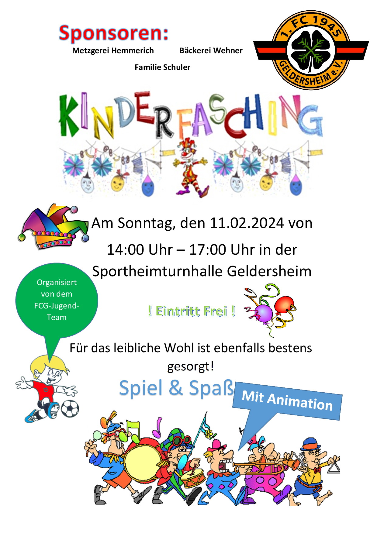 Kinderfasching am 11.02.2024